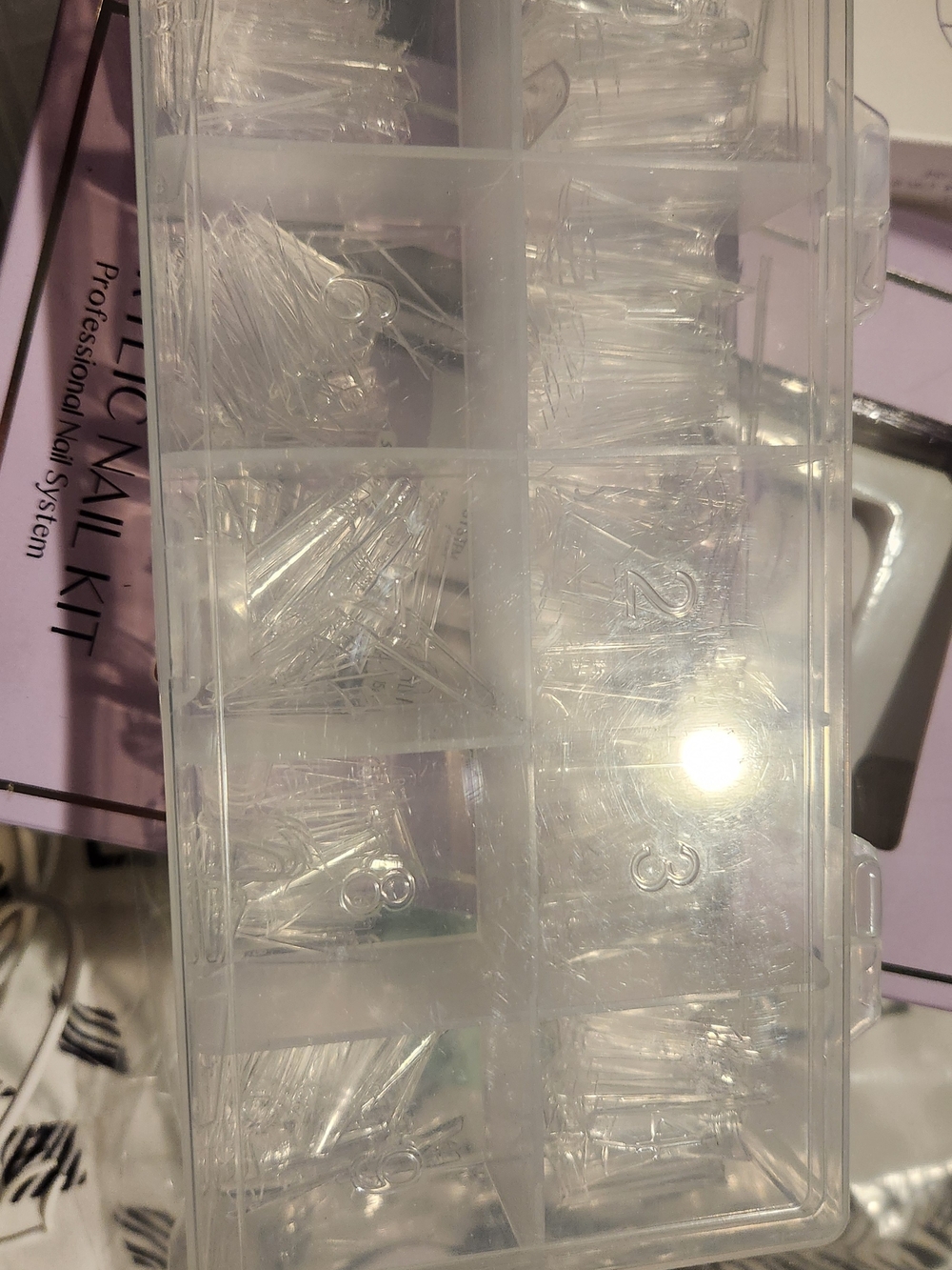 Clear Acrylic Nails 100 Count W/Case & Acrylic Nail Kit